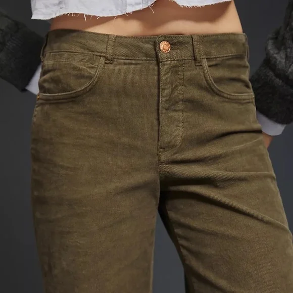 NWT Anthropologie Pilcro The Gwen Wide-Leg Corduroy Pants Size 26P - Picture 2 of 6